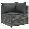 vidaXL Salon de jardin 8 pcs avec coussins Gris R&eacute;sine tress&eacute;e