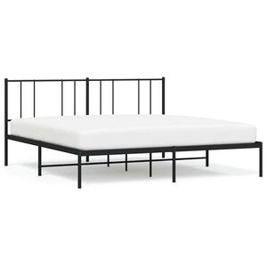 vidaXL Cadre de lit m&eacute;tal sans matelas avec t&ecirc;te de lit noir 183x213cm