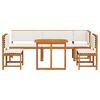 vidaXL Ensemble bistro de jardin 6 pcs Marron Bois d'Acacia Massif