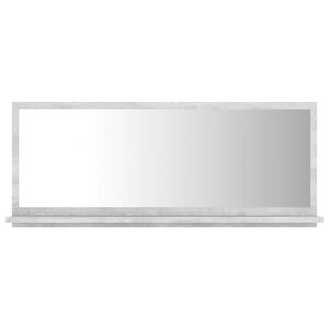 vidaXL Miroir de salle de bain Gris béton 90x10,5x37 cm Aggloméré