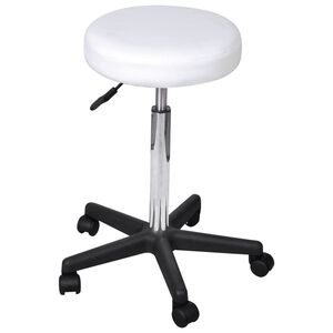 vidaXL Tabouret de bureau blanc similicuir