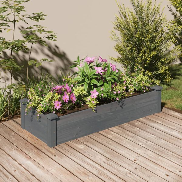 vidaXL Lit sur&eacute;lev&eacute; de jardin doublure 120x45x25 cm bois massif sapin