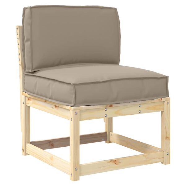 vidaXL Set de coussins de palette 2 pcs Taupe Tissu Oxford