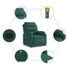 vidaXL Fauteuil inclinable de massage &eacute;lectrique vert fonc&eacute; tissu