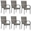 vidaXL Chaises empilables d'extérieur lot de 4 Gris Résine tressée