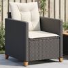 vidaXL Chaise de jardin avec coussins noir r&eacute;sine tress&eacute;e
