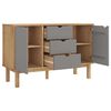 vidaXL Buffet OTTA Marron et gris 113,5x43x73 cm Bois massif pin