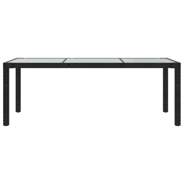 vidaXL Table de jardin Noir 190x90x75 cm Verre tremp&eacute;/r&eacute;sine tress&eacute;e