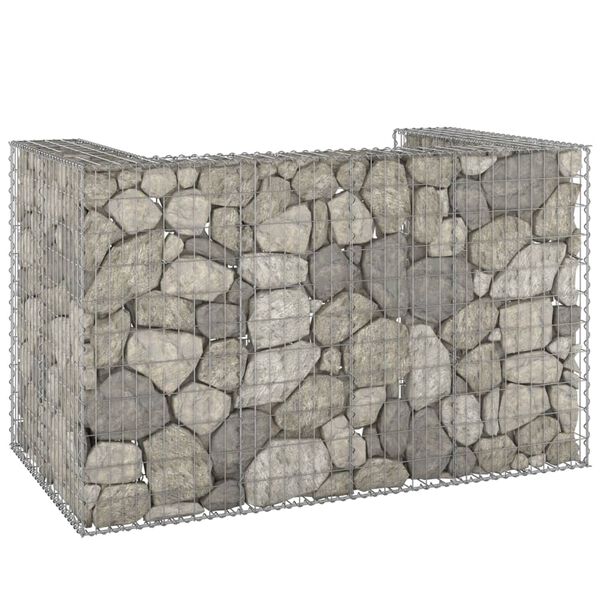vidaXL Mur en gabion pour poubelles Acier galvanis&eacute; 180x100x110 cm