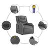vidaXL Fauteuil inclinable de massage &eacute;lectrique gris similicuir