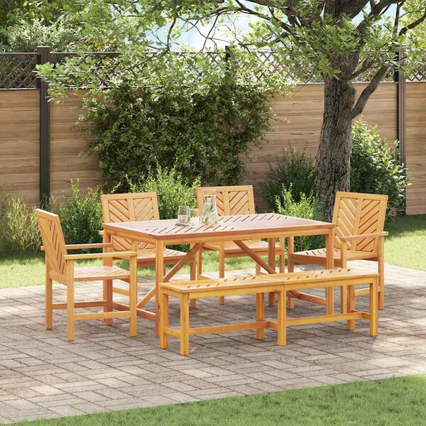vidaXL Ensemble de salle à manger pour jardin 6 pcs Marron