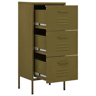 vidaXL Armoire de rangement Vert olive 42,5x35x101,5 cm Acier