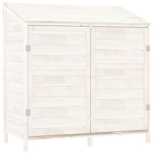 vidaXL Remise de jardin Blanc 102x52x112 cm Bois de sapin solide