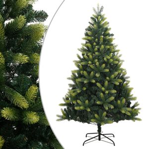 vidaXL Sapin de No&euml;l artificiel &agrave; charni&egrave;res avec support 210 cm
