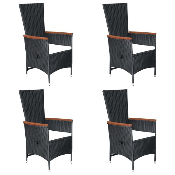 vidaXL Ensemble &agrave; manger de jardin 7 pcs R&eacute;sine tress&eacute;e Noir