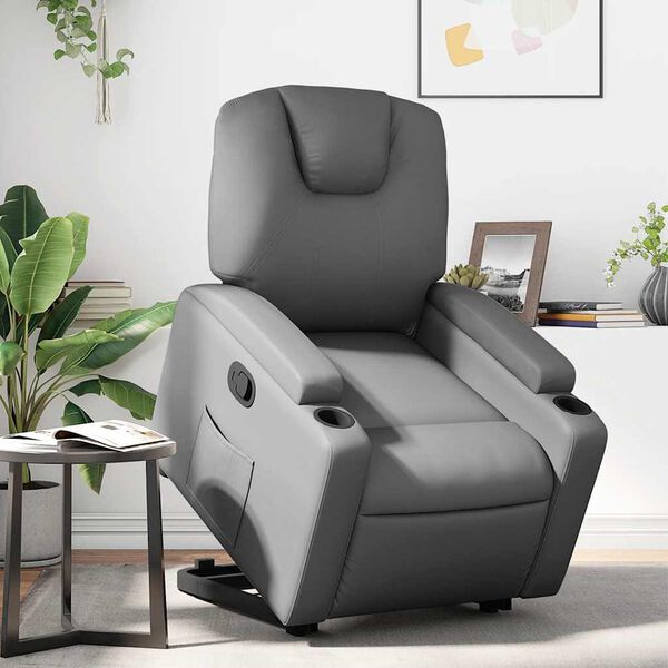 vidaXL Fauteuil inclinable gris similicuir