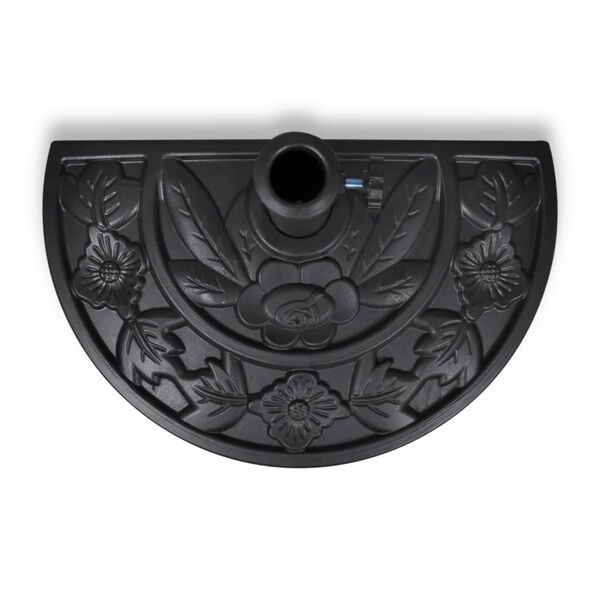 vidaXL Socle de parasol demi-rond R&eacute;sine