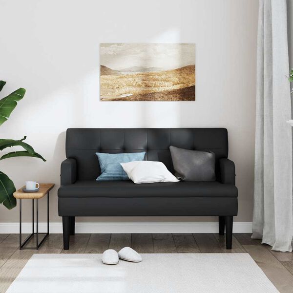 vidaXL Banc avec dossier Noir 112x65,5x75 cm Similicuir