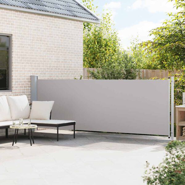 vidaXL Auvent lat&eacute;ral r&eacute;tractable de patio 140x600 cm Gris