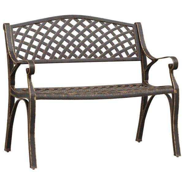 vidaXL Banc de jardin 102 cm aluminium coulé bronze