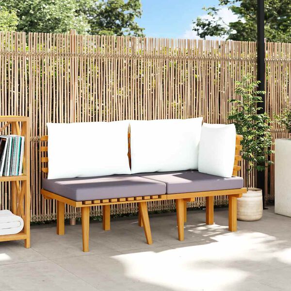 vidaXL Salon de jardin 2 pcs avec coussins Bois d'acacia solide
