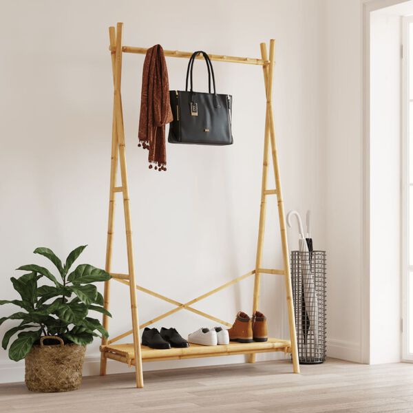 vidaXL Porte-v&ecirc;tement avec &eacute;tag&egrave;re 102x50x190 cm bambou