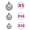 vidaXL Arbre de No&euml;l artificiel pr&eacute;-&eacute;clair&eacute; et boules blanc 180 cm PVC