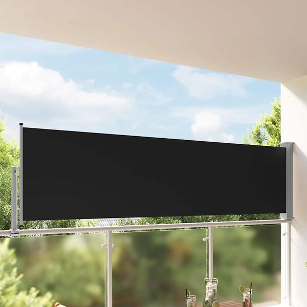 vidaXL Auvent lat&eacute;ral r&eacute;tractable de patio 100 x 300 cm Noir
