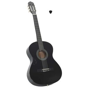 vidaXL Guitare classique pour débutants Noir 4/4 39" Tilleul
