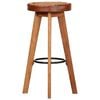vidaXL Tabourets de bar 2 pcs Cuir v&eacute;ritable et bois d'acacia solide