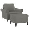 vidaXL Fauteuil avec repose-pied Gris fonc&eacute; 60 cm Tissu