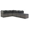 vidaXL Salon de jardin 4 pcs avec coussins R&eacute;sine tress&eacute;e Gris