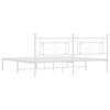 vidaXL Cadre de lit m&eacute;tal sans matelas et t&ecirc;te de lit blanc 193x203 cm