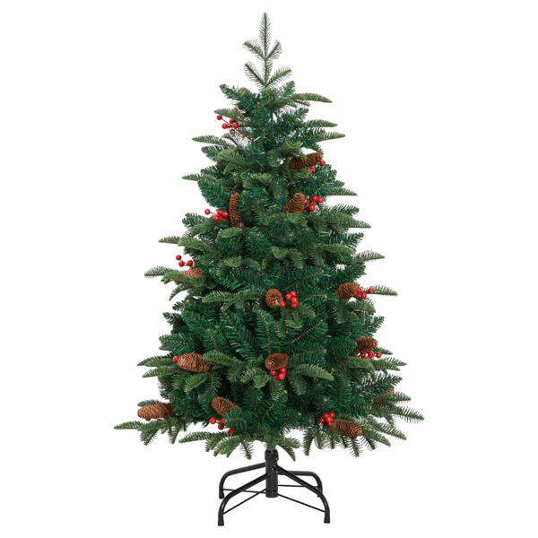 vidaXL Sapin de No&euml;l artificiel avec pommes de pin et baies 150 cm