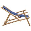 vidaXL Chaise de terrasse Bambou et toile Bleu marine
