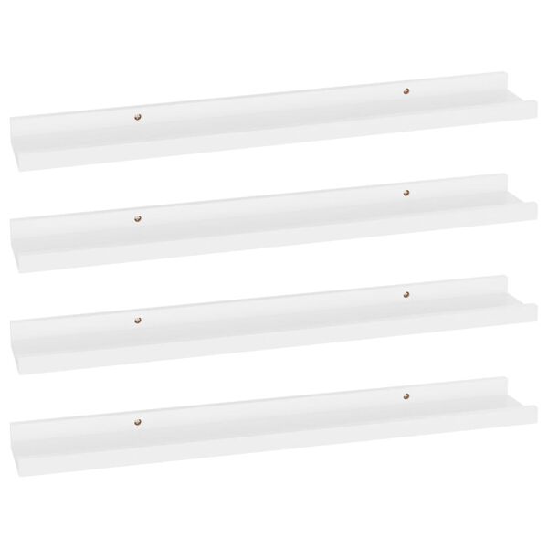 vidaXL Étagères murales 4 pcs Blanc 60x9x3 cm