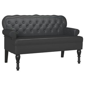 vidaXL Banc Chesterfield Noir 119.5 x 64.5 x 75 cm Cuir synthétique