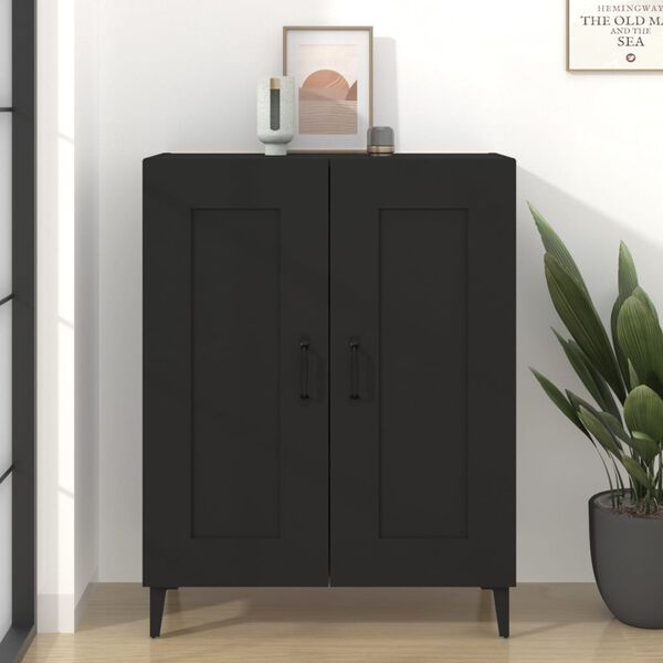 vidaXL Buffet Noir 69,5x34x90 cm Bois d'ing&eacute;nierie