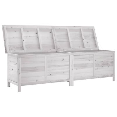 vidaXL Boîte de rangement de jardin blanc bois massif de sapin