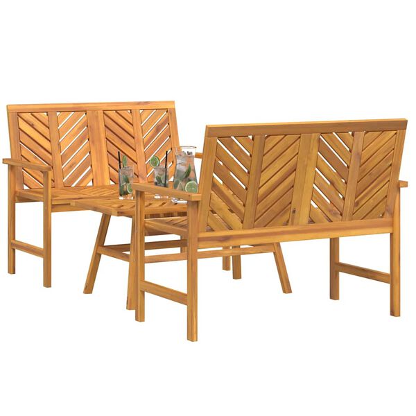 vidaXL Ensemble de salon de jardin 3 pcs Marron Bois d'Acacia Massif