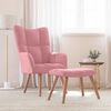 vidaXL Chaise de relaxation avec repose-pied Rose Velours