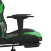 vidaXL Chaise de jeu avec repose-pied Noir et vert Similicuir