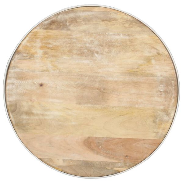 vidaXL Table basse Blanc 68x68x36 cm Bois de manguier solide