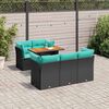 vidaXL Salon de jardin 6 pcs avec coussins noir r&eacute;sine tress&eacute;e