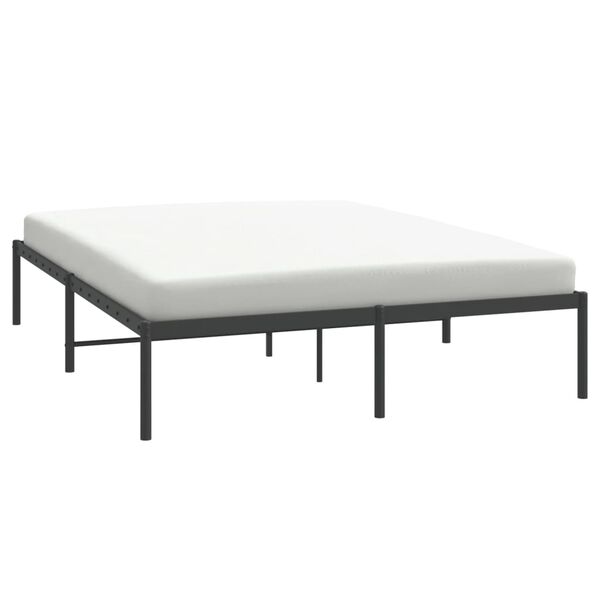 vidaXL Cadre de lit m&eacute;tal sans matelas noir 150x200 cm