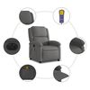 vidaXL Fauteuil inclinable de massage électrique gris cuir véritable