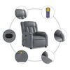 vidaXL Fauteuil inclinable de massage &eacute;lectrique gris similicuir