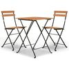 vidaXL Ensemble de bistro pliable 3 pcs Bois de teck massif et acier