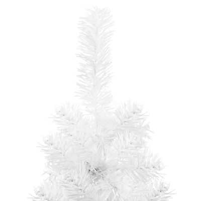 vidaXL Demi sapin de Noël artificiel mince avec support Blanc 120 cm