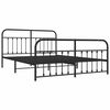 vidaXL Cadre de lit métal sans matelas avec pied de lit noir 183x213cm